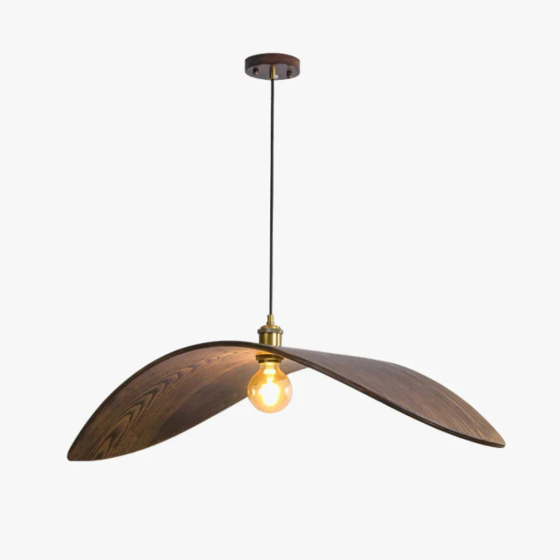 Japandi Curved Wood Pendant Light - Japandi