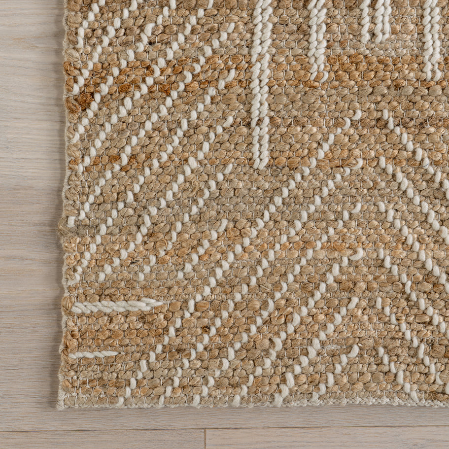 Japandi Geometric Jute Rug - Japandi