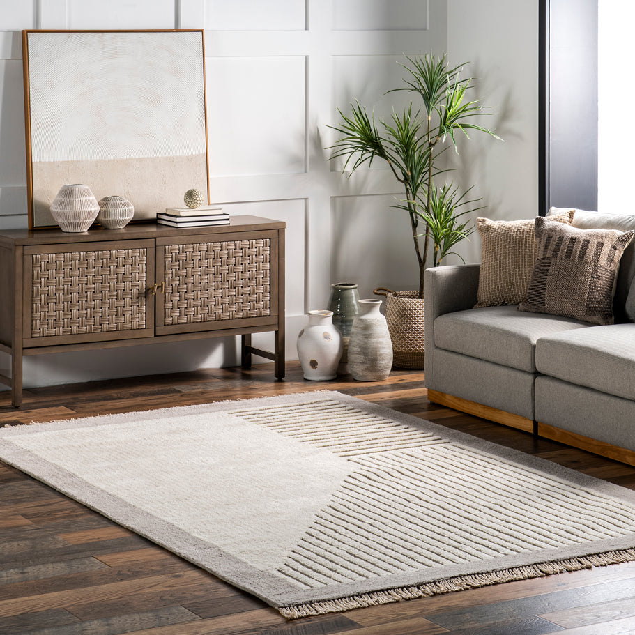 Japandi Wedged Striped Rug - Japandi