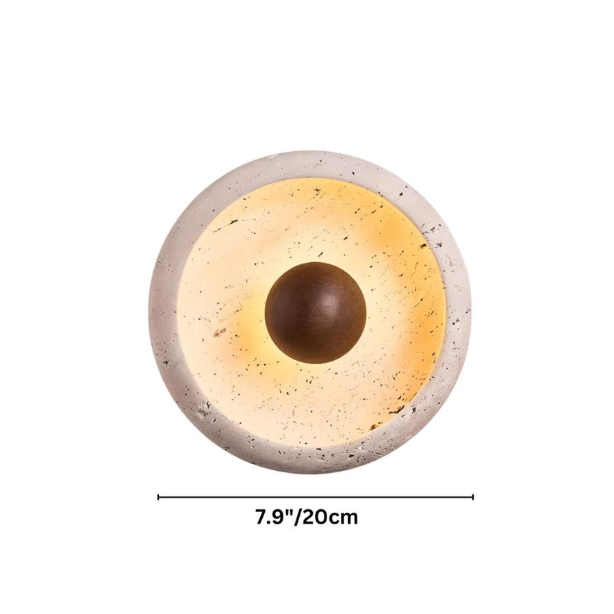 Japandi Textured Travertine Wall Lamp – Yalka - Japandi
