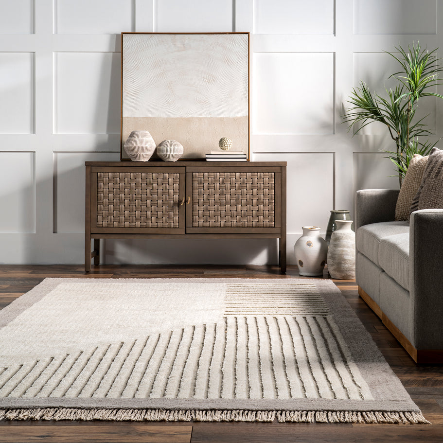 Japandi Wedged Striped Rug - Japandi