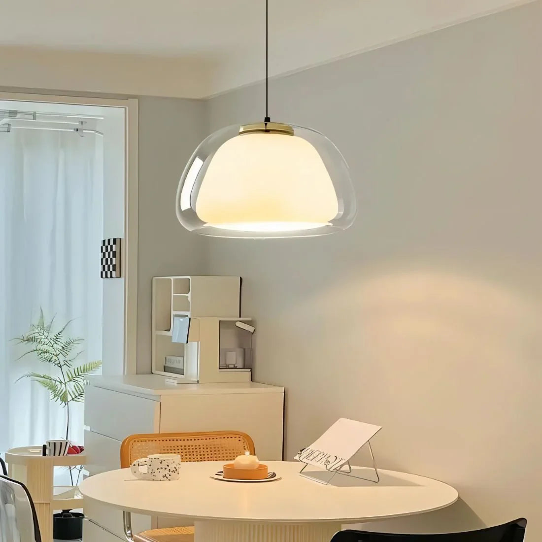 Japandi Glass Globe Pendant Light – Zabda - Japandi