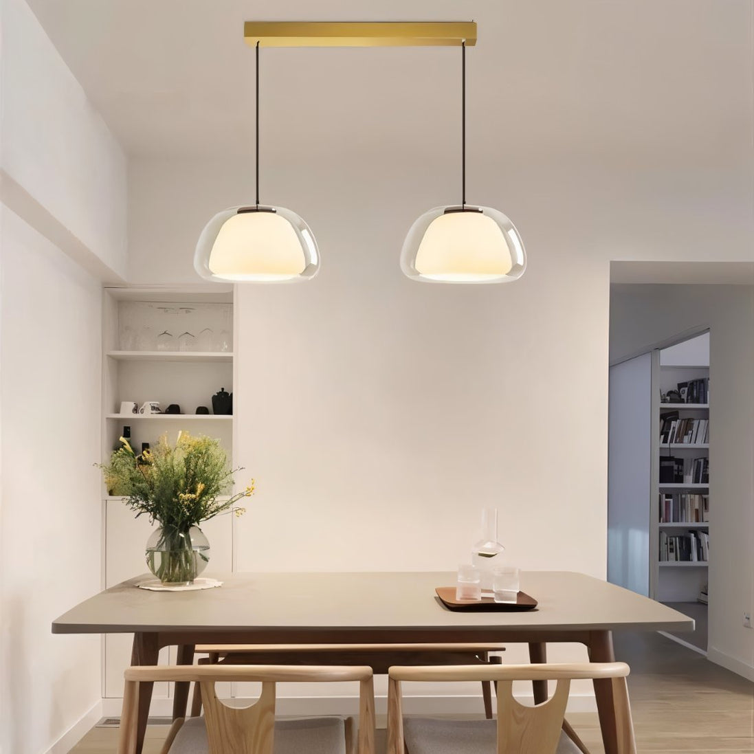 Japandi Glass Globe Pendant Light – Zabda - Japandi